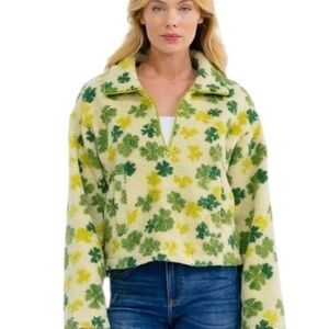 AKAIV Green Floral 1/4 Zip Jacket - NWT Hoodie